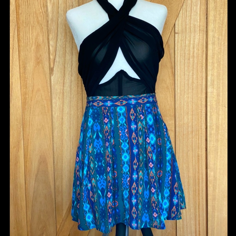 Blue skater skirt